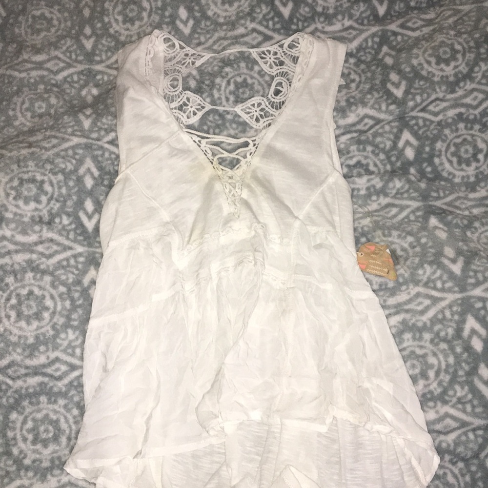 Lacey white tank